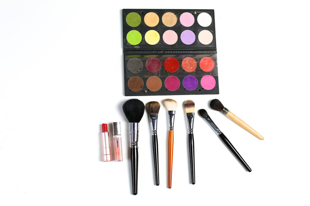 makeup brushes set for professional on white background - Photo, Image