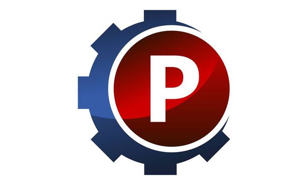 Fogaskerék ikonra levél P - Vektor, kép