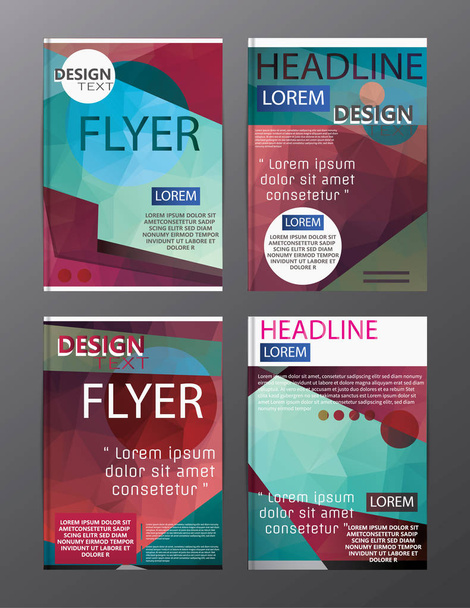 Set Flyer Design Abstract Polygonal. Business Template for Flyer - Vector, Image
