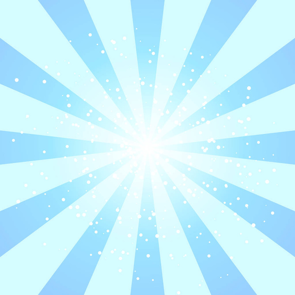 Radial blue sun burst beams or sparkles on white background. Vector - Vector, Image