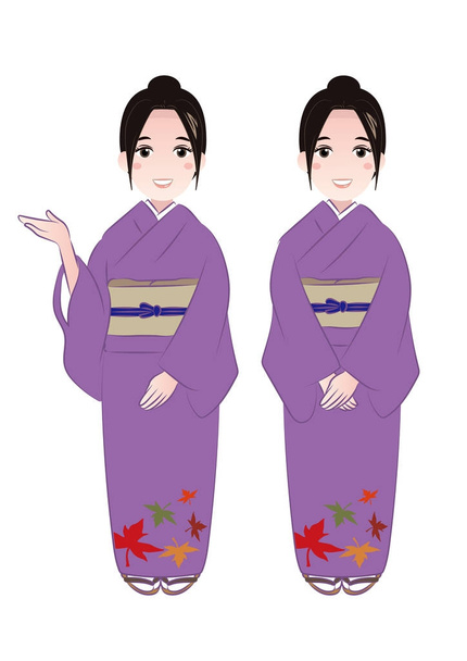 Japonské pohostinnosti - sada obraz žena - Vektor, obrázek