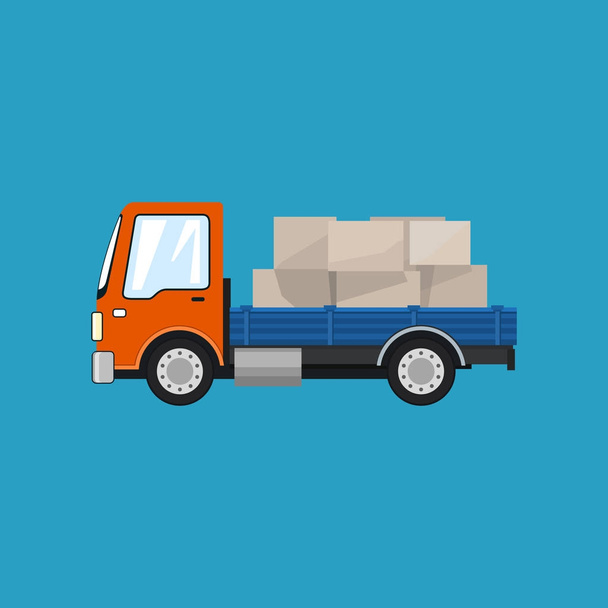 kleine lading vrachtwagen - Vector, afbeelding