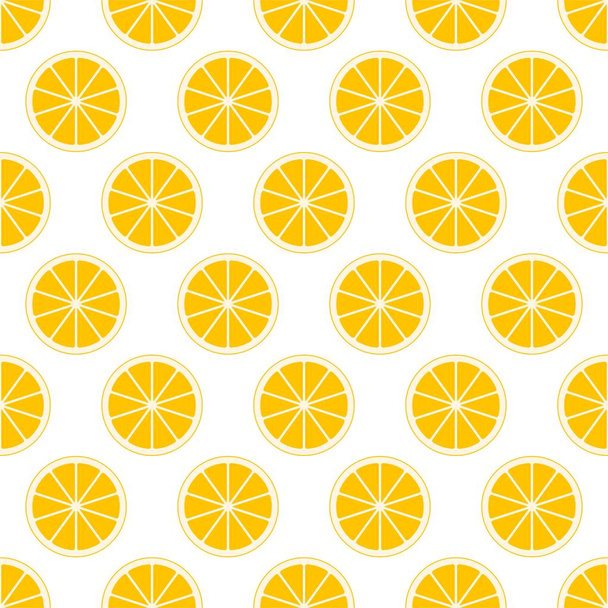 Orange citrus background of cut fresh juicy orange rings in row next to each other and alternately below. The concept of healthy fruit eat, diet meal  - Vector, afbeelding
