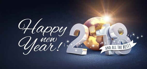 Feliz Año Nuevo 2018 Tarjeta de felicitación para todos los mejores
 - Foto, imagen