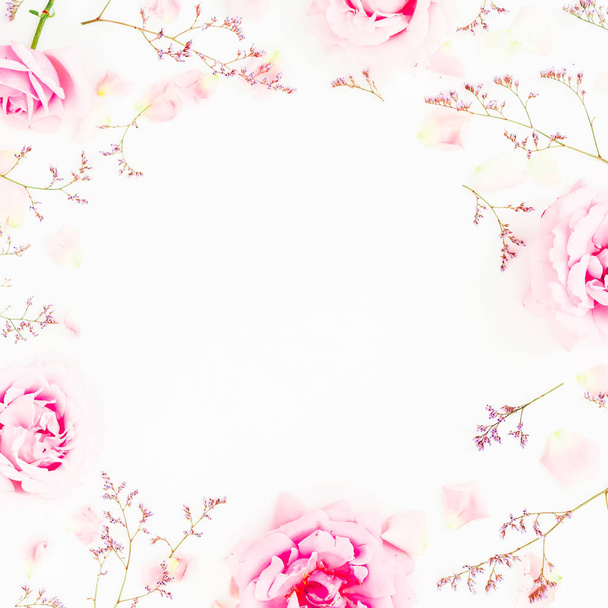  tender pink  flowers on white  background - Photo, Image