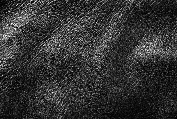 echte zwart leder texture - Foto, afbeelding
