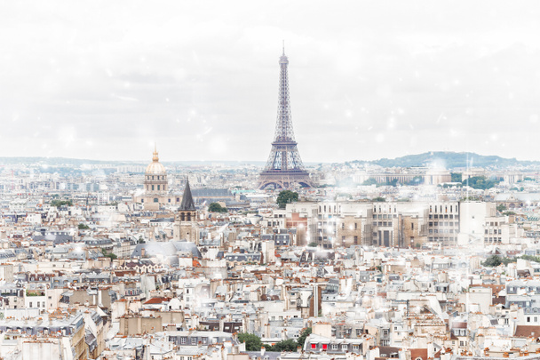 skyline of Paris with eiffel tower - Photo, Image