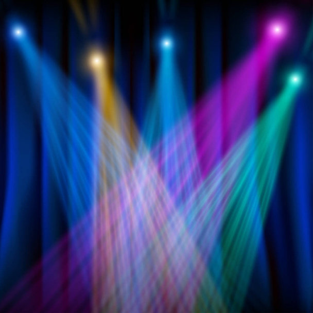 Parti sahne ışıkları neon ışık arka plan - Vektör, Görsel
