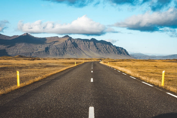Empty road passing through amazing landscape in Iceland - Fotó, kép