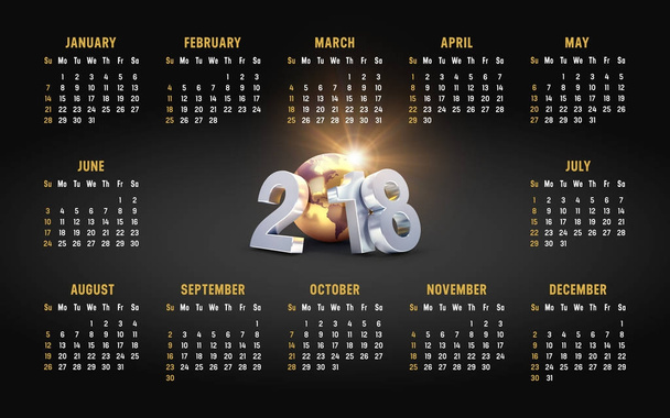 Vuosi 2018 kalenteri
 - Valokuva, kuva