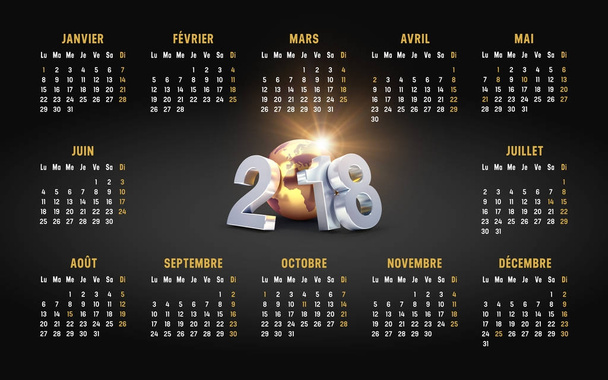 Franse jaarkalender 2018 - Foto, afbeelding