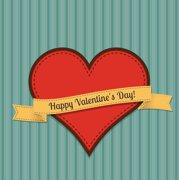 Vector vintage greeting card for Valentine's day. - Vector, Imagen