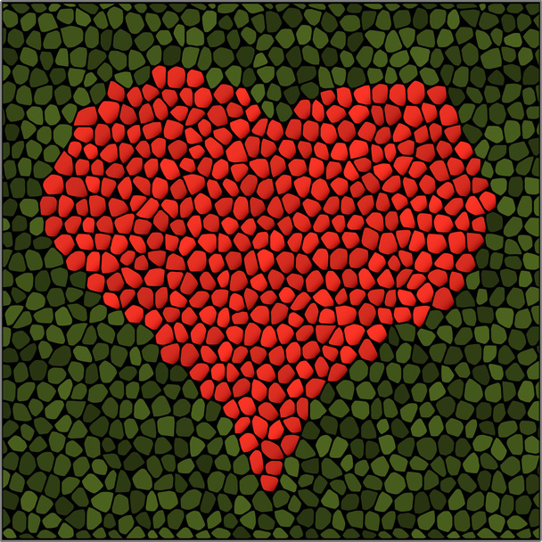 Mosaic heart. Vector illustration. - Vector, Image