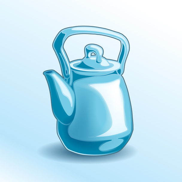Vector illustration of a blue teapot. - Vector, Image
