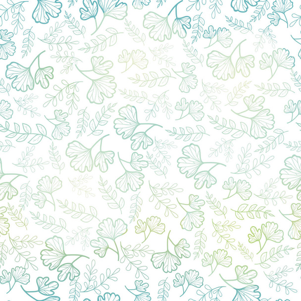 Vector seamless pattern with spring leaves pastel gradient. Background for fabric or book covers, manufacturing, wallpapers, print, gift wrap, scrapbooking. - Vector, Imagen