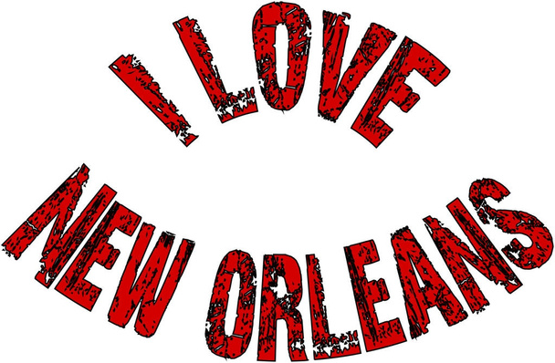 Én szeretem a New Orleans-i szöveg illusztráció - Vektor, kép