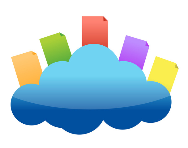 Cloud computing concept with documents - Photo, Image
