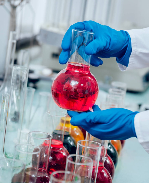 Science technician at work in the laboratory. Medical background - Photo, Image