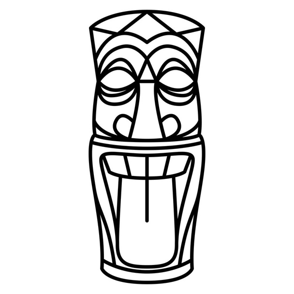 Dibujos animados Tiki ídolo aislado sobre fondo blanco
 - Vector, Imagen