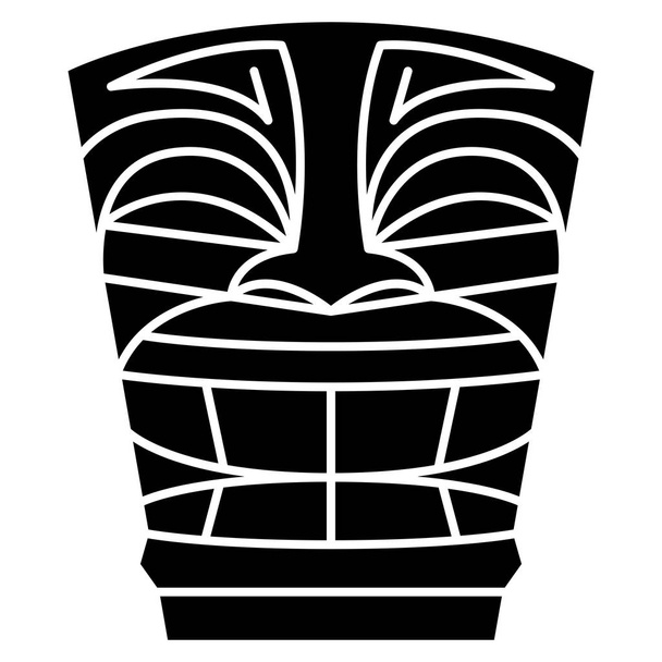Cartoon Tiki Idol Isolated On White Background - Vetor, Imagem