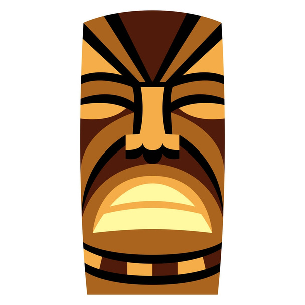 Cartoon Tiki Idol geïsoleerd op witte achtergrond - Vector, afbeelding