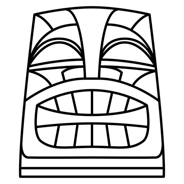 Idol Tiki κινουμένων σχεδίων που απομονώνονται σε λευκό φόντο - Διάνυσμα, εικόνα