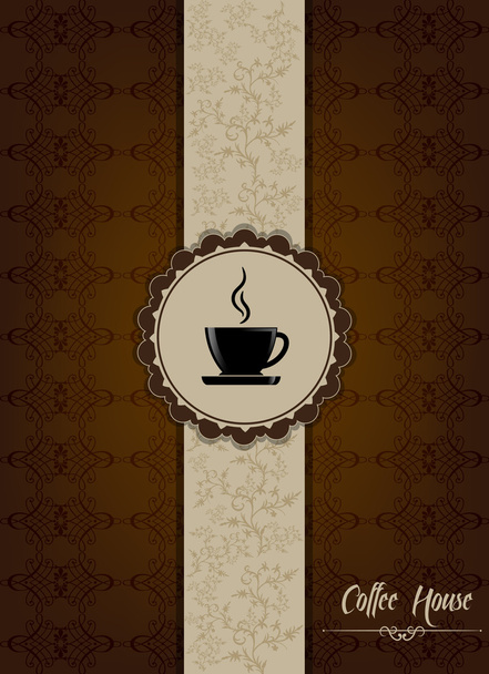Coffe house menu design with floral patterns - Vector, Image