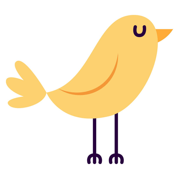 Cartoon Cute Bird Isolated On White Background - Vector, Image