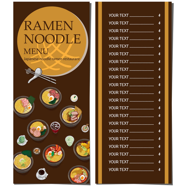 Projektowanie szablonu menu ramen noodle Japoński żywności - Wektor, obraz