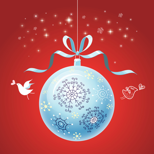 Bola azul de Navidad
 - Vector, Imagen