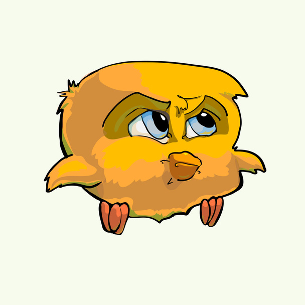 Formidable yellow bird. Vector illustration. - Vector, Image