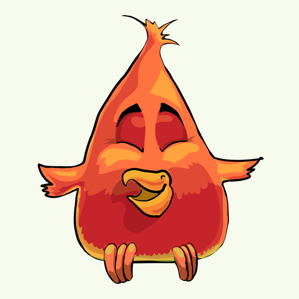 Cute red bird. Vector illustration. - Vector, Image
