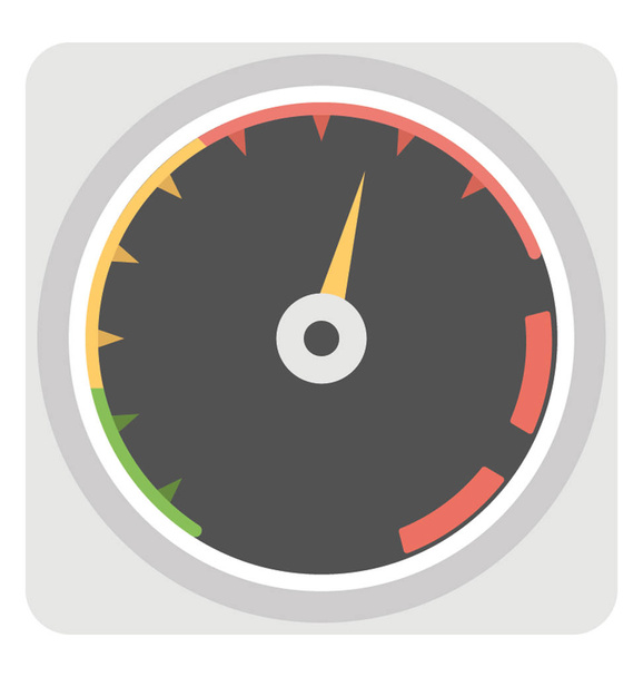 Flat icon design of a speedometer - ベクター画像