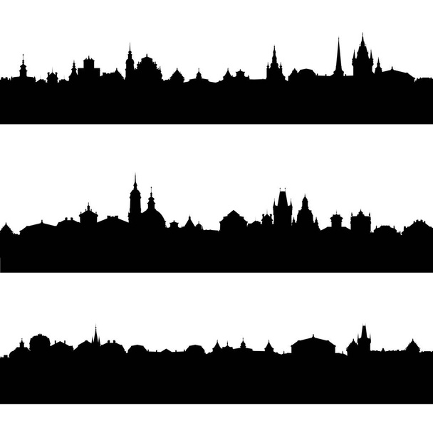 vektorisiluetit Euroopan kaupungin
 - Vektori, kuva