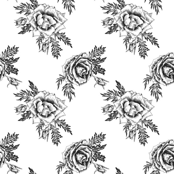vintage vector floral seamless pattern - Вектор, зображення