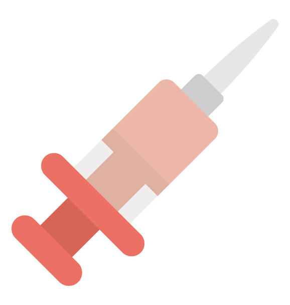 Flat icon design of an injection representing kids vaccination - Вектор, зображення