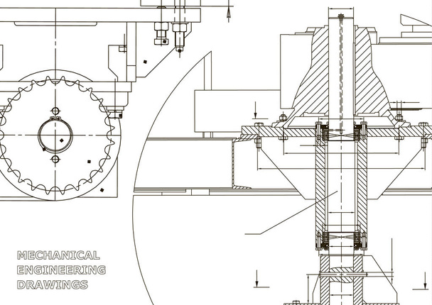 Blueprints. Engineering backgrounds. Mechanical engineering drawings. Cover. Banner. Technical Design. White - Vector, Image