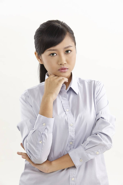 portrait of asian woman on the white background - Φωτογραφία, εικόνα
