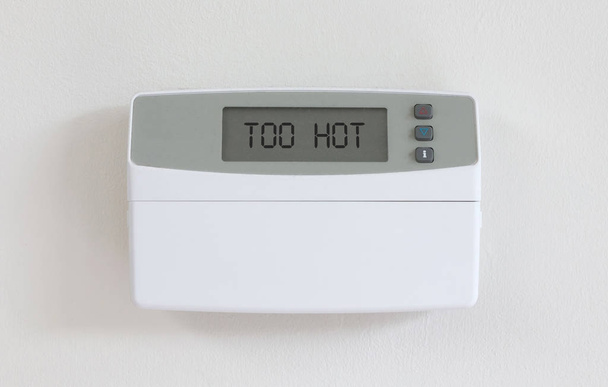Thermostat numérique vintage - Vert dans la poussière - Trop chaud
 - Photo, image