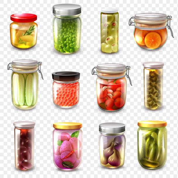 Canned Goods Set Transparent Background - Vector, Image