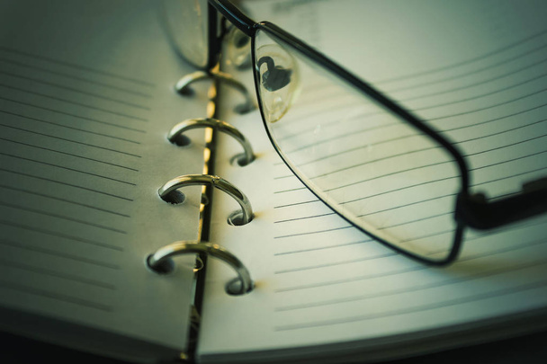 Notebook, spiral notepad macro, close up. Selective focus.  - Photo, Image