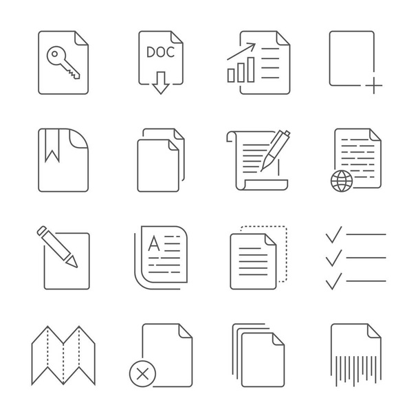 Paper icon, Document icon. Editable Stroke - Διάνυσμα, εικόνα