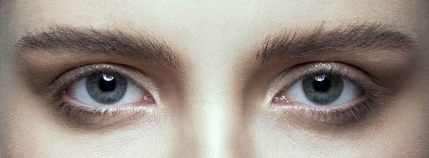 Beautiful female eyes close up. - Photo, Image