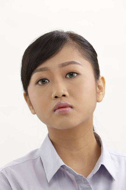 portrait of asian woman on the white background - Zdjęcie, obraz