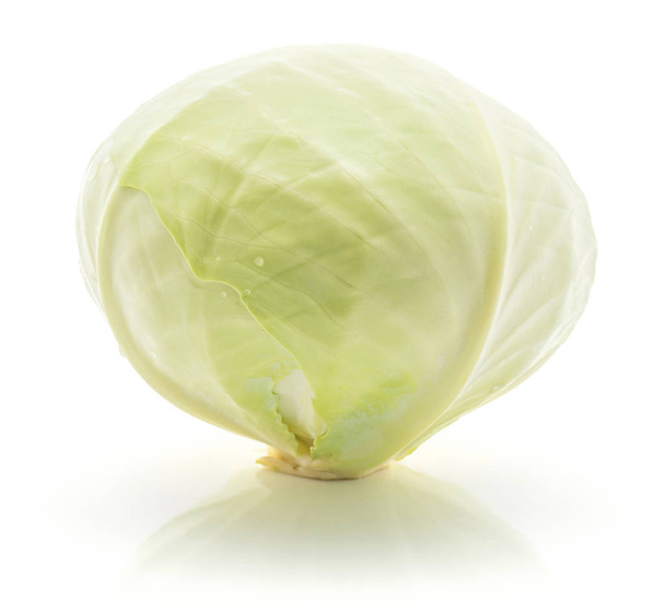White cabbage isolated on white background one whole hea - Zdjęcie, obraz