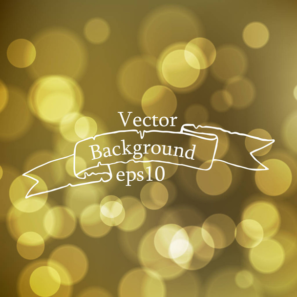 Stock blurred texture with bokeh effect and ribbon in vintage style with the inscription - Vetor, Imagem
