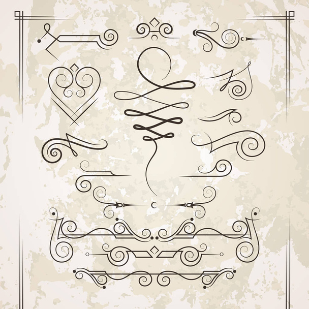 Vector set of elegant curls and swirls. Elements for design - Vecteur, image