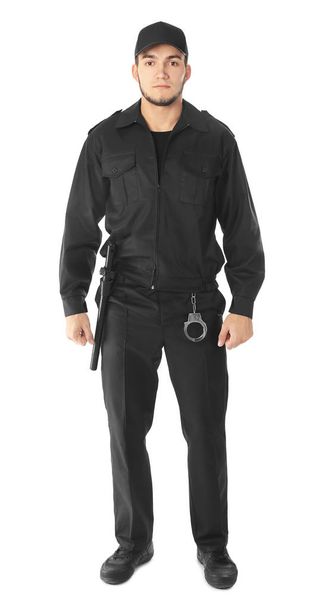 Male security guard on white background - Foto, Imagem