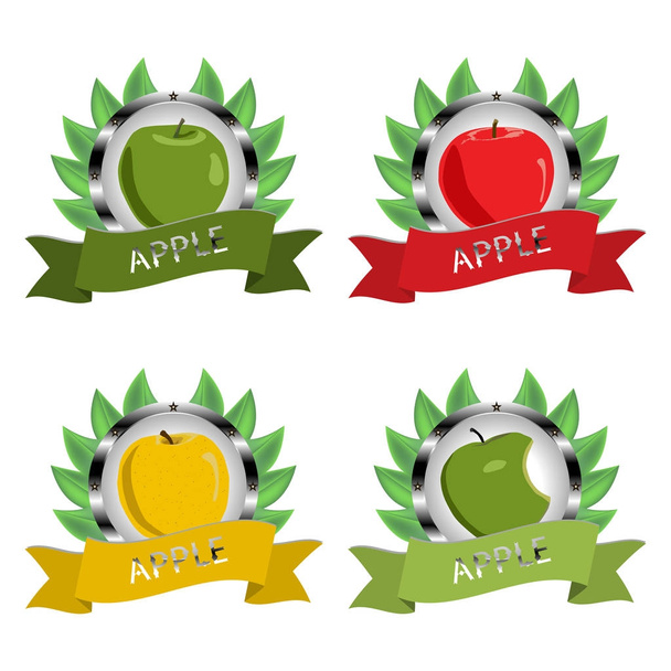 Векторная иллюстрация для спелых фруктовых яблок
 - Вектор,изображение