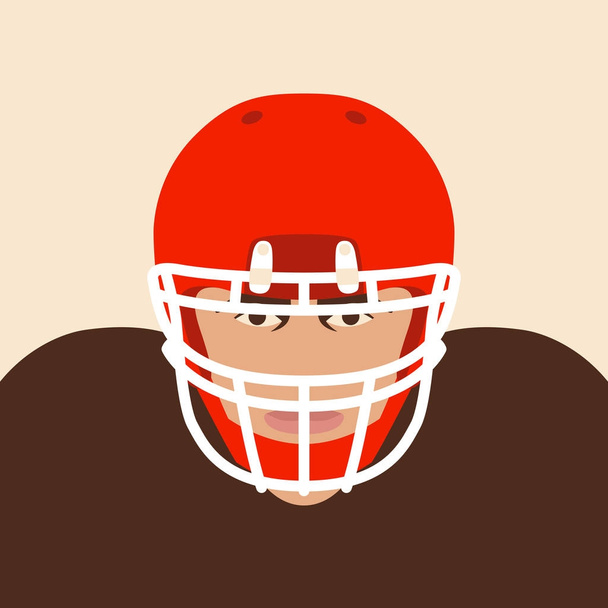 Fútbol jugador cara vector ilustración plano estilo vista frontal
 - Vector, Imagen
